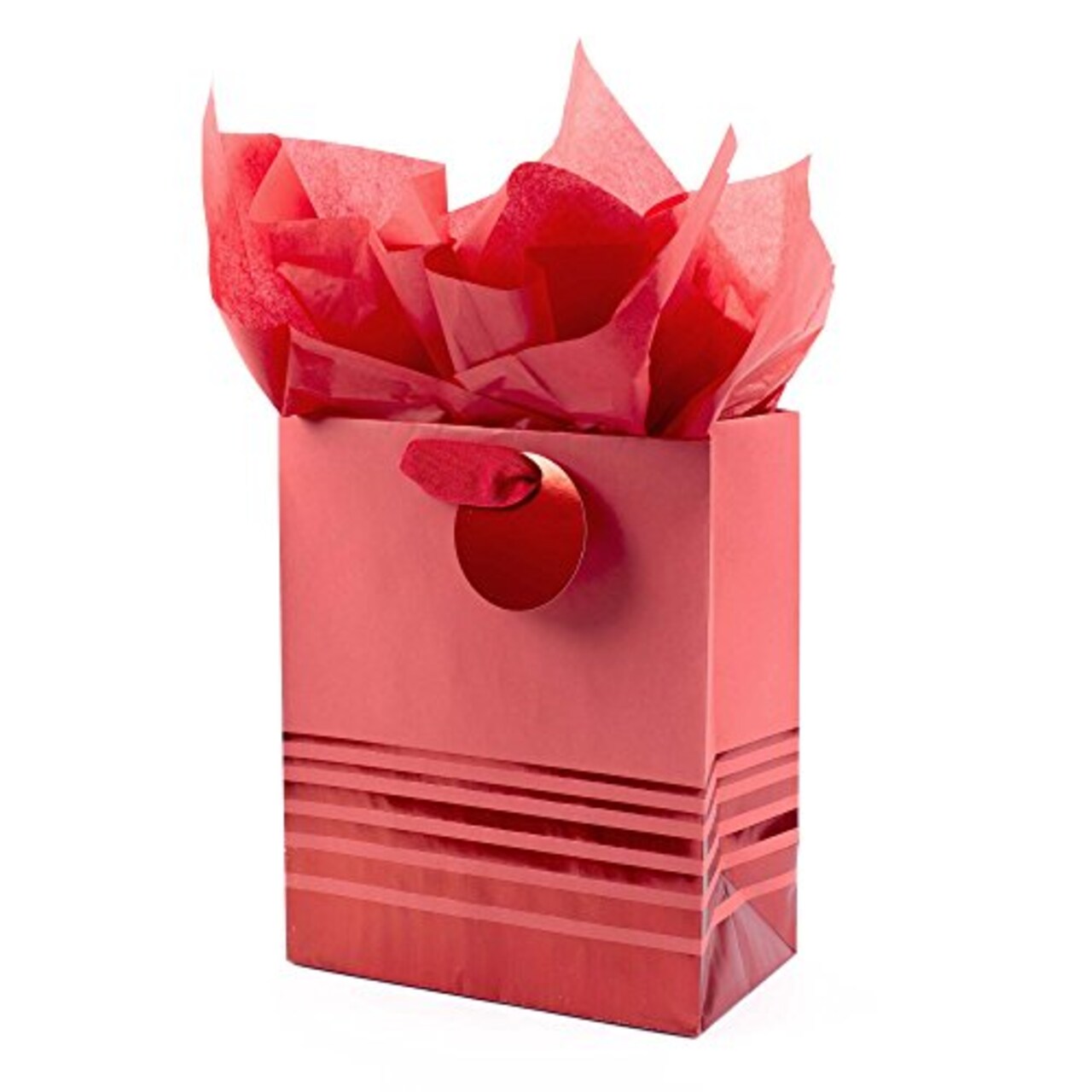 Hallmark 9 Medium Gift Bag with Tissue Paper (Red Foil Stripes